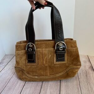 Coach Brown Suede Tote Bag